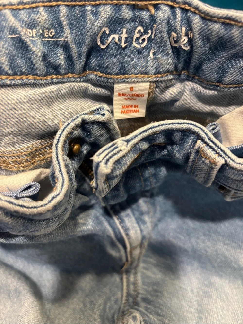 Cat & Jack Light Blue Slim wide leg  girls Jeans